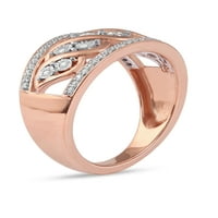 Империјал 10K розово злато 1 4CT TDW Diamond S -Линк женски годишнини за свадба