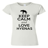 Помлад чувајте смирен и loveубов Hyenas Canine Lalls Lover Tee Tee Tee