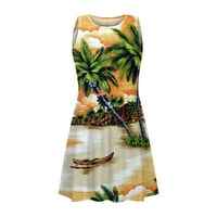 Летни фустани на Гасеис за жени плажа прикријте ја маичката сундеса, обични кратки фустани без ракави, Хаваи резервоар фустан