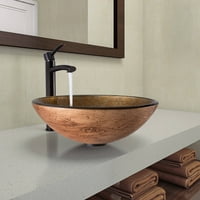 Виго капучино вирл стаклен сад мијалник за бања и мило тапа поставени во антички нанесуваат бронзена завршница