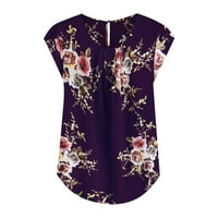 Женски Моден Печатење Во Цврста Боја Со Кратки ракави Со Копчиња Со Кружен Врат Обични Врвови женски кошули