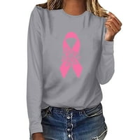 Вашиот Пад се Занимава Со Рак На Дојка Кошули За Жени Розова Лента Графички Маици Трендовски Блузи Со Долги Ракави Плус Големина Блуза Инспиративни Маици