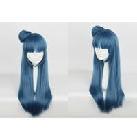 Уникатни поволни перики за човечка коса за жени со перика капа долга коса 30 сини перики
