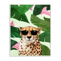 Студената индустрија модна гепард смешно цвеќе тропско сликарство wallидна плакета од Зивеј Ли