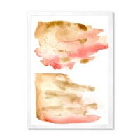DesignArt 'Црвено розово злато и беж апстрактни облаци' модерно врамен уметнички принт