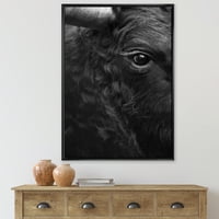 Затворете го окото на бик, врамен со сликарско платно, уметнички принт