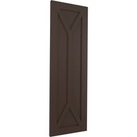Екена Мил работник 12 W 41 H TRUE FIT PVC San Carlos Mission Style Fixed Mount Sulters, Raisin Brown