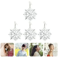 Хемотон парови Божиќни снегулки за снегулки ушни накит Акрилни сребрени уши прстени