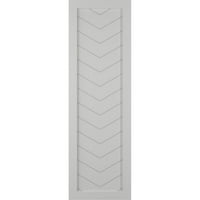 Ekena Millwork 15 W 59 H TRUE FIT PVC SINGE PALLE CHEVRON модерен стил фиксни ролетни за монтирање, градско сиво