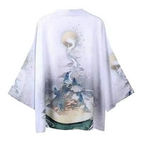 Модни Машки Кимоно Кардиган Врвни Кошули Преголеми Кошули Популарна Шема Печатена Кошула Блуза Таоистичка Наметка Топ Кошула