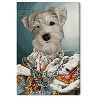 Wynwood Studio Animals Wall Art Canvas Prints 'Royal Schnauzer' кучиња и кутриња - сиво, бело