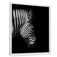 Designart 'црно -бел портрет на gebra head' farmhouse врамена платно wallидна уметност печатење