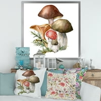 DesignArt 'Есенска композиција со традиционално врамен уметнички принт на печурките
