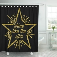 Црна Симпатична Слоган Графика За Сјај Како Ѕвезда Бања Декор Бања Туш Завеса