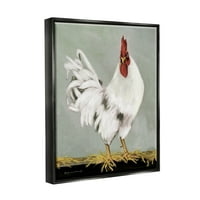 Tuphelte бел петел фарма куќа животни животни и инсекти сликање црна пловила врамена уметничка печатена wallидна уметност