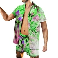 Машки хавајски кошули на Скапобо, случајни кратки ракави, печатени шорцеви, летни плажа Тропски хаваи кошула костуми
