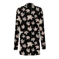 GDFUN женски моден обичен цветник за цвеќиња со средна должина кардиганска јакна палто