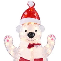 Време на одмор Внатрешно и отворено 30 Светлосна стока на црвена капа ледена декорација на поларна мечка