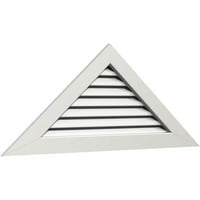 Ekena Millwork 84 W 1 2 H Триаголник Гејбл Вентилак Функционален, PVC Gable Vent со 1 4 рамка за рамна трим
