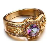 Ауфмер накит за празници се занимава со разнобојни камен европски и американски разнобојни електроплетирани златни прстени
