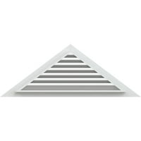 Ekena Millwork 48 W 24 H Триаголник Гејбл Вентилак Функционален, ПВЦ гејбл отвор со 1 4 рамка за рамна трим