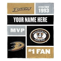Anaheim Ducks NHL Colorblock Personalized Silk Touch Touch Folk, 50 60